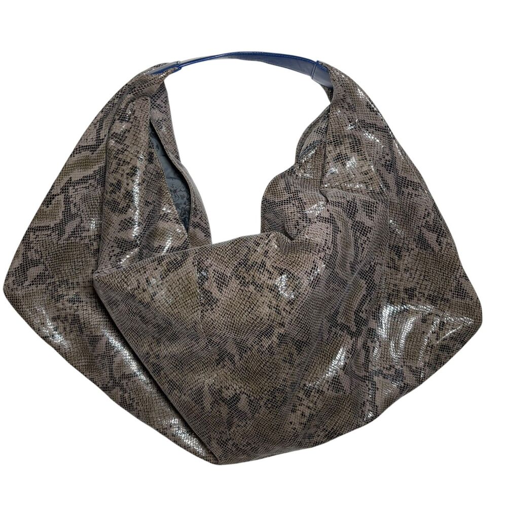 Monika Chiang Metallic Snakeskin Oversized Hobo Bag